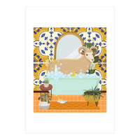 Ram Bathing in Moroccan Style Bathroom (Print Only)