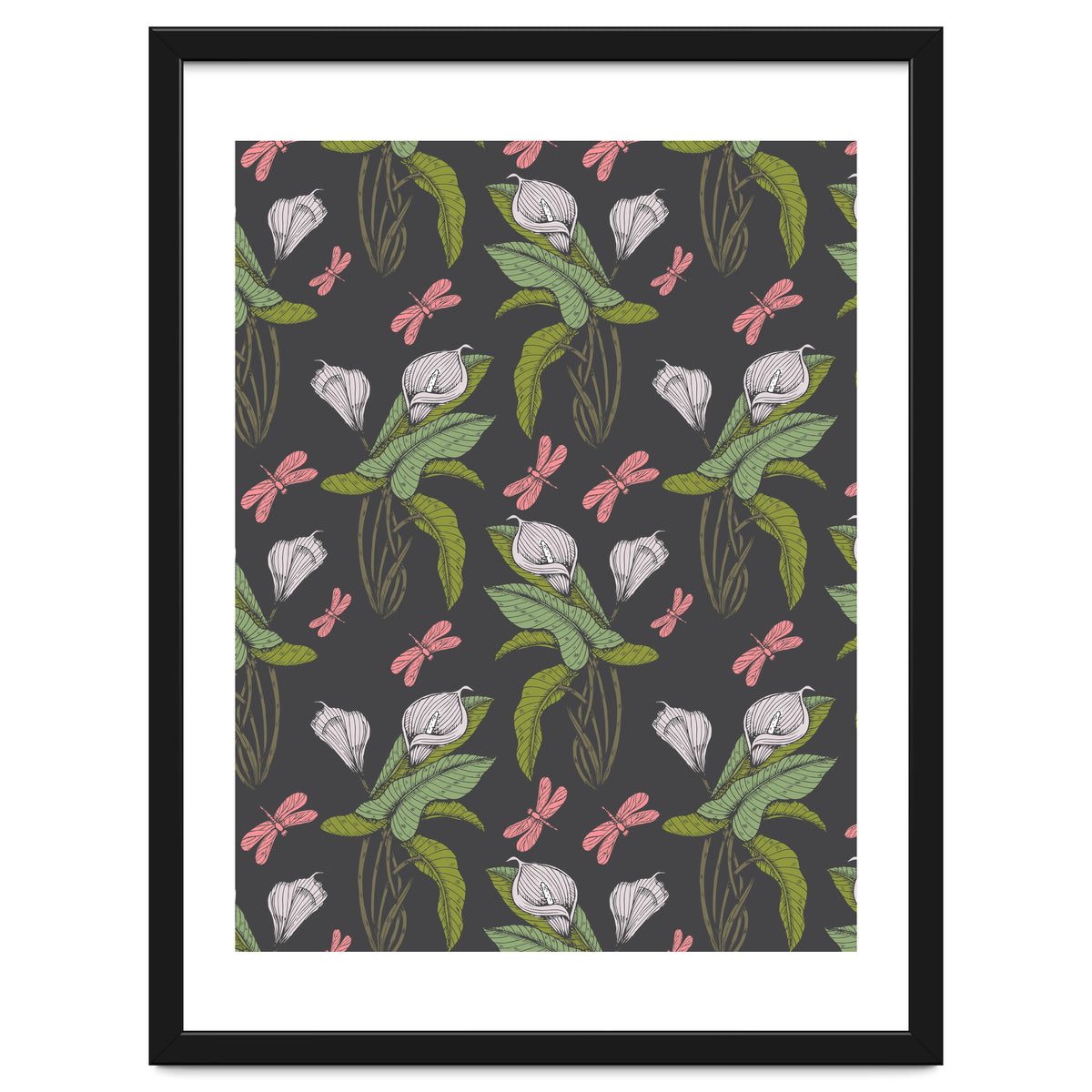 Hand drawn floral dark - 03