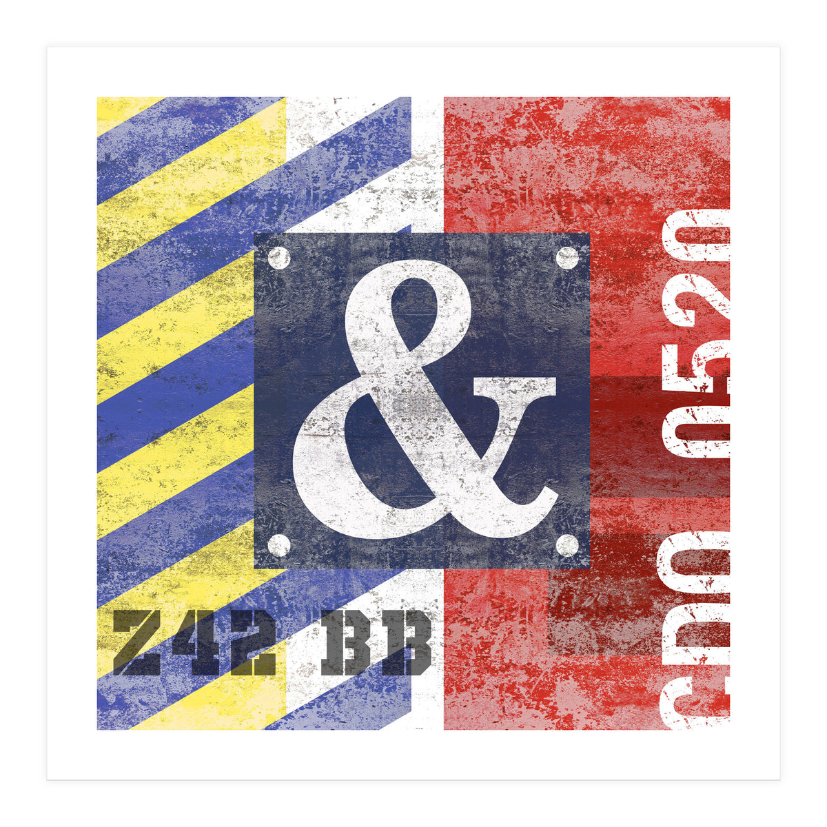 Blue Ampersand Industrial Abstract (Print Only)