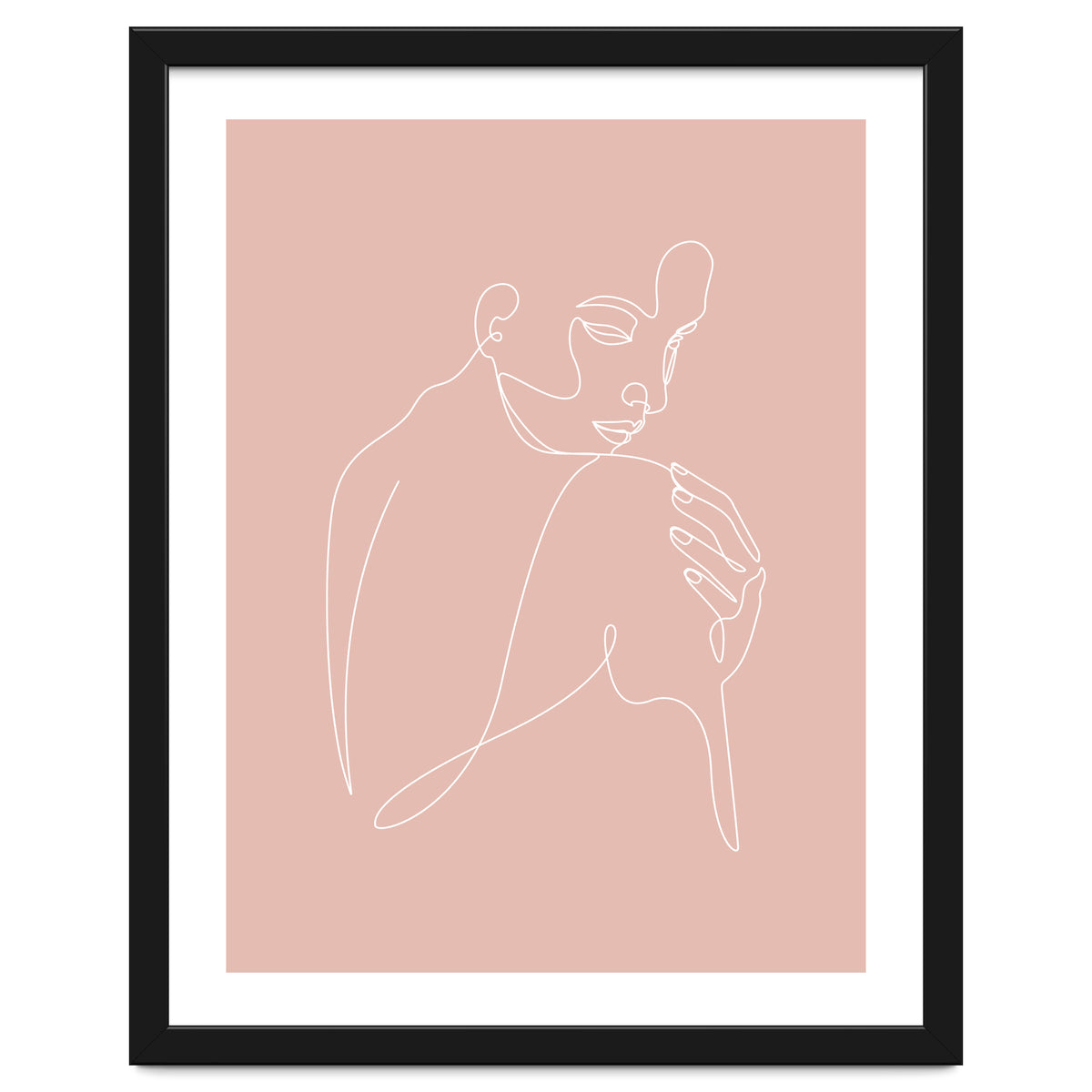 Sleep woman line pink