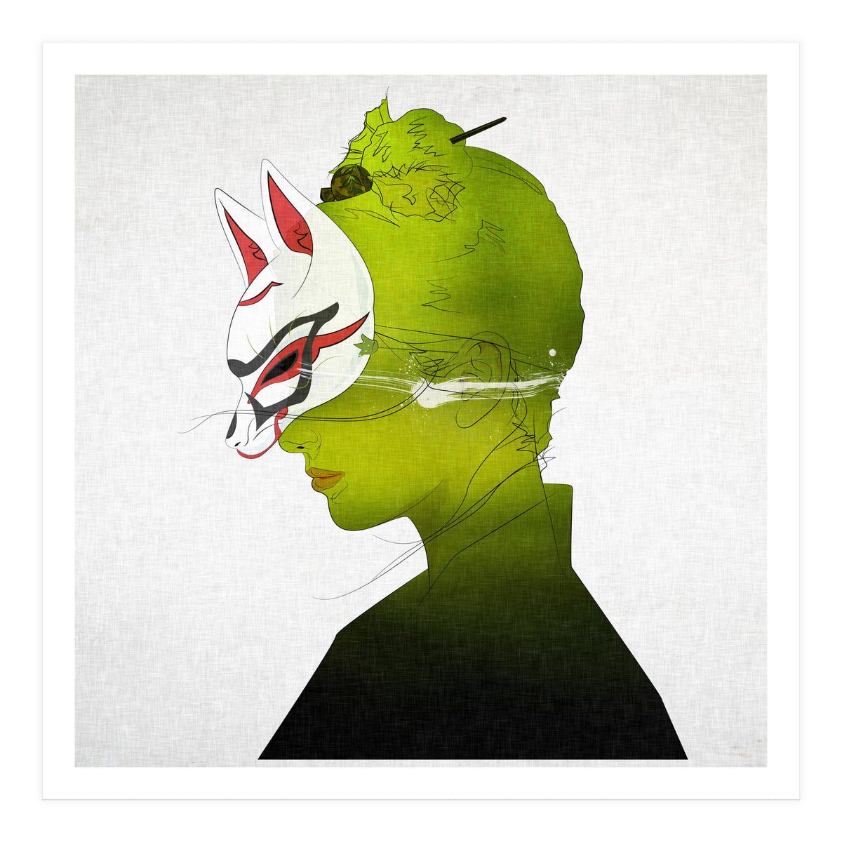 Fox Mask Side Face (Print Only)