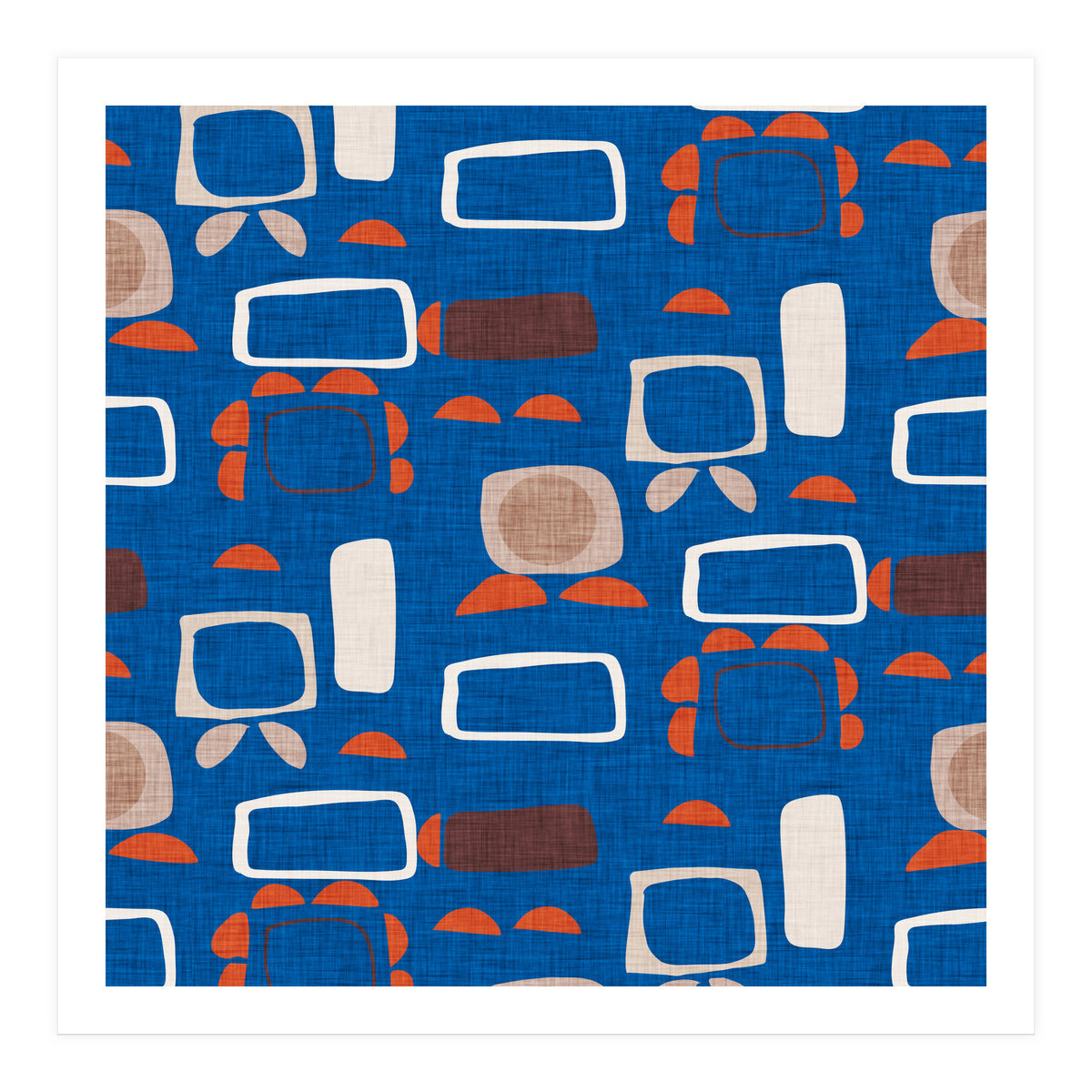 Mod Shapes Blue  (Print Only)