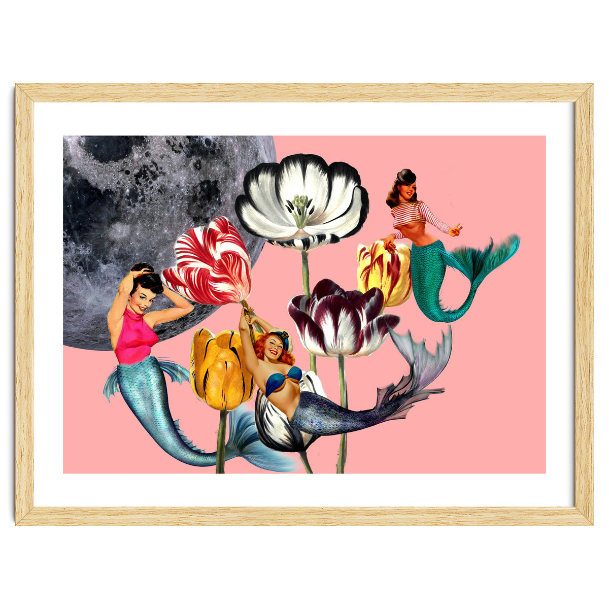 Mermaid Floral with moon