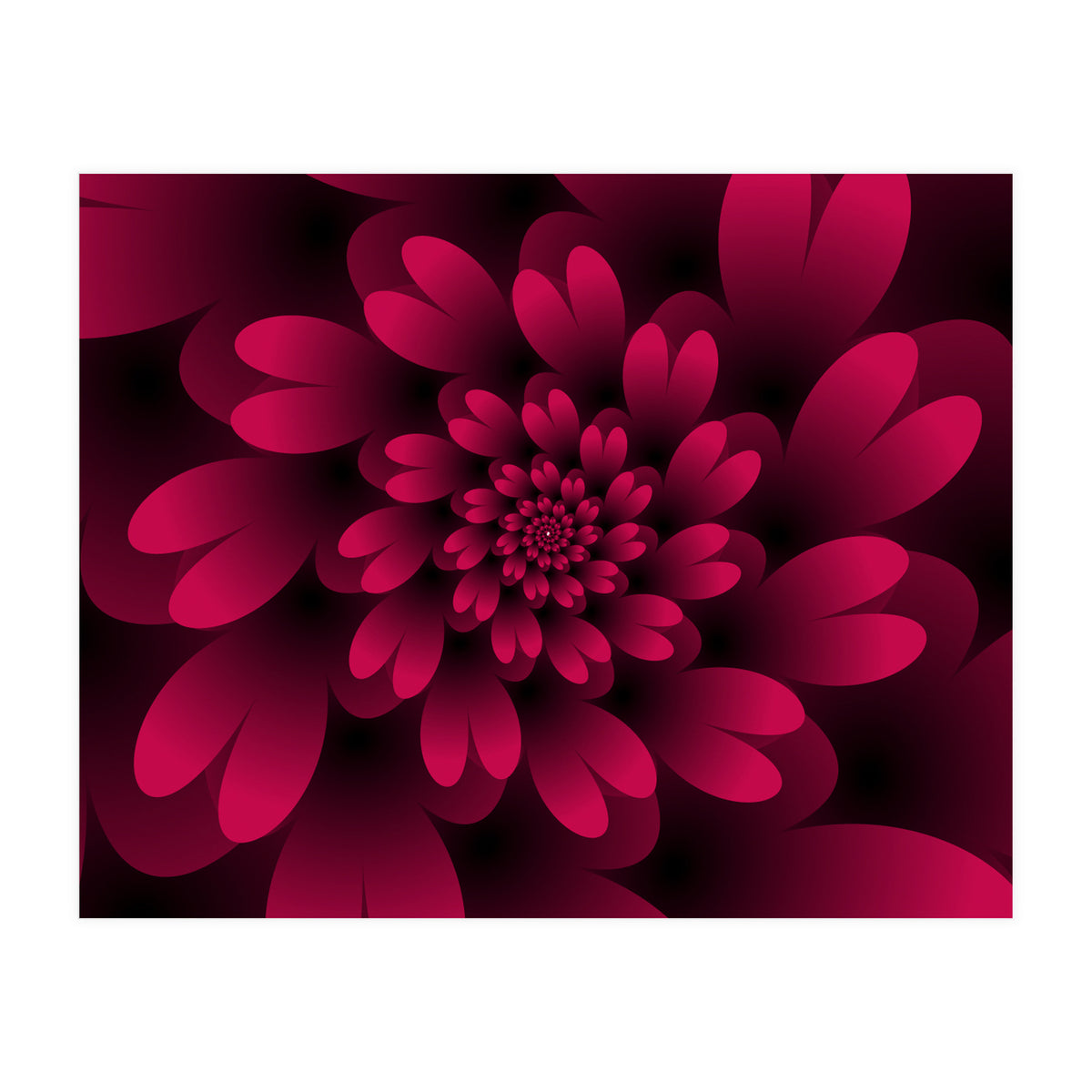 Red Floral Satin  (Print Only)