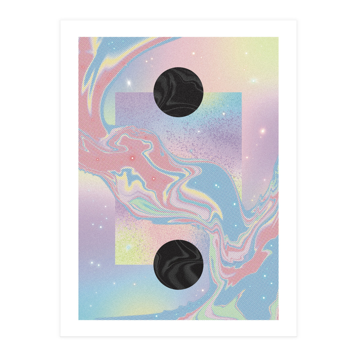 Pink Pastel Space Planet Yin Yang (Print Only)