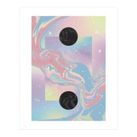 Pink Pastel Space Planet Yin Yang (Print Only)