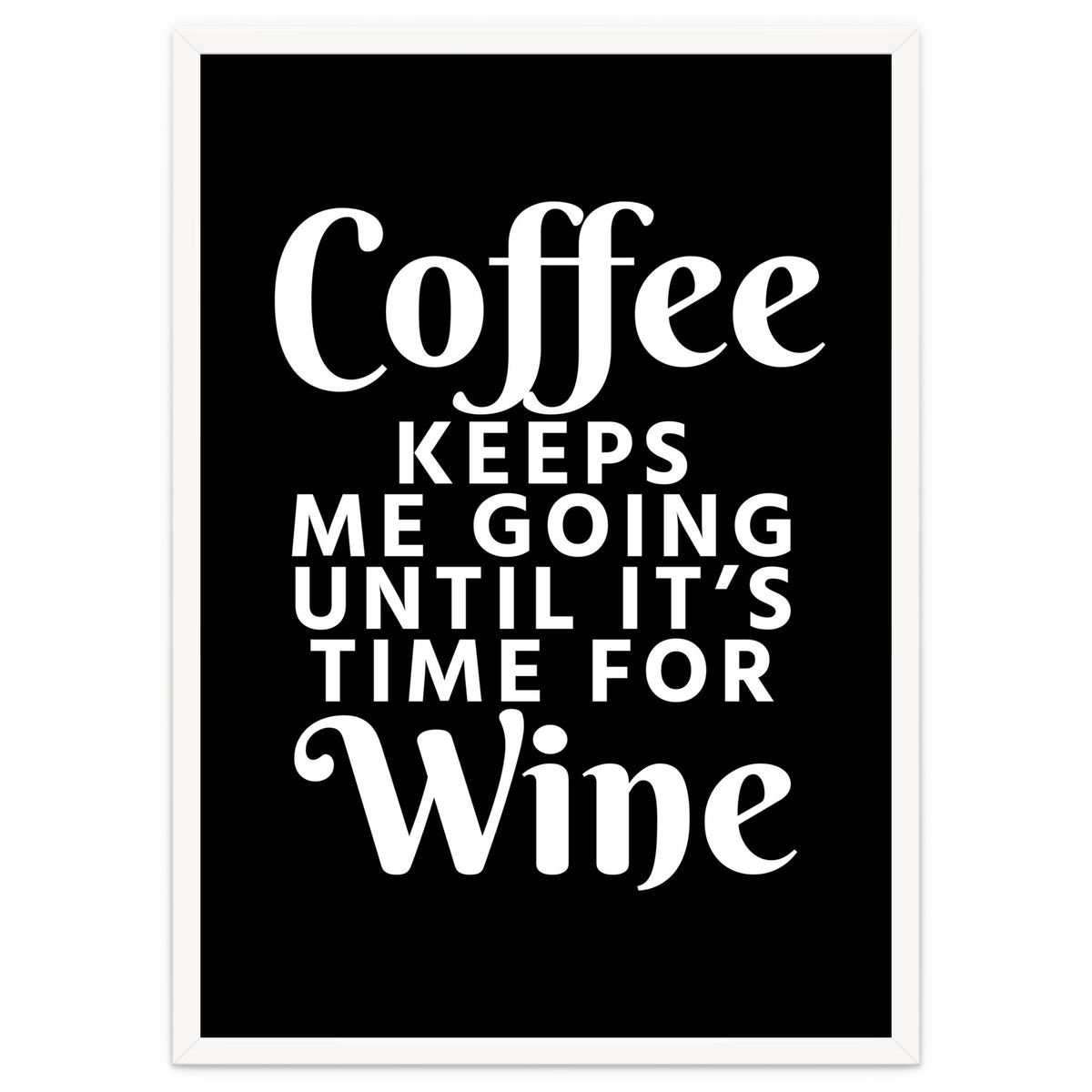 Coffee Keeps Me Going Until It's Time For Wine Black