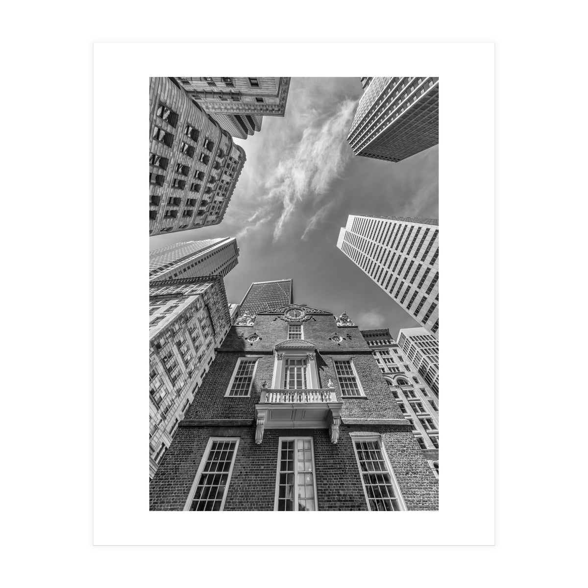 BOSTON Old State House and Skyscraper (Print Only)