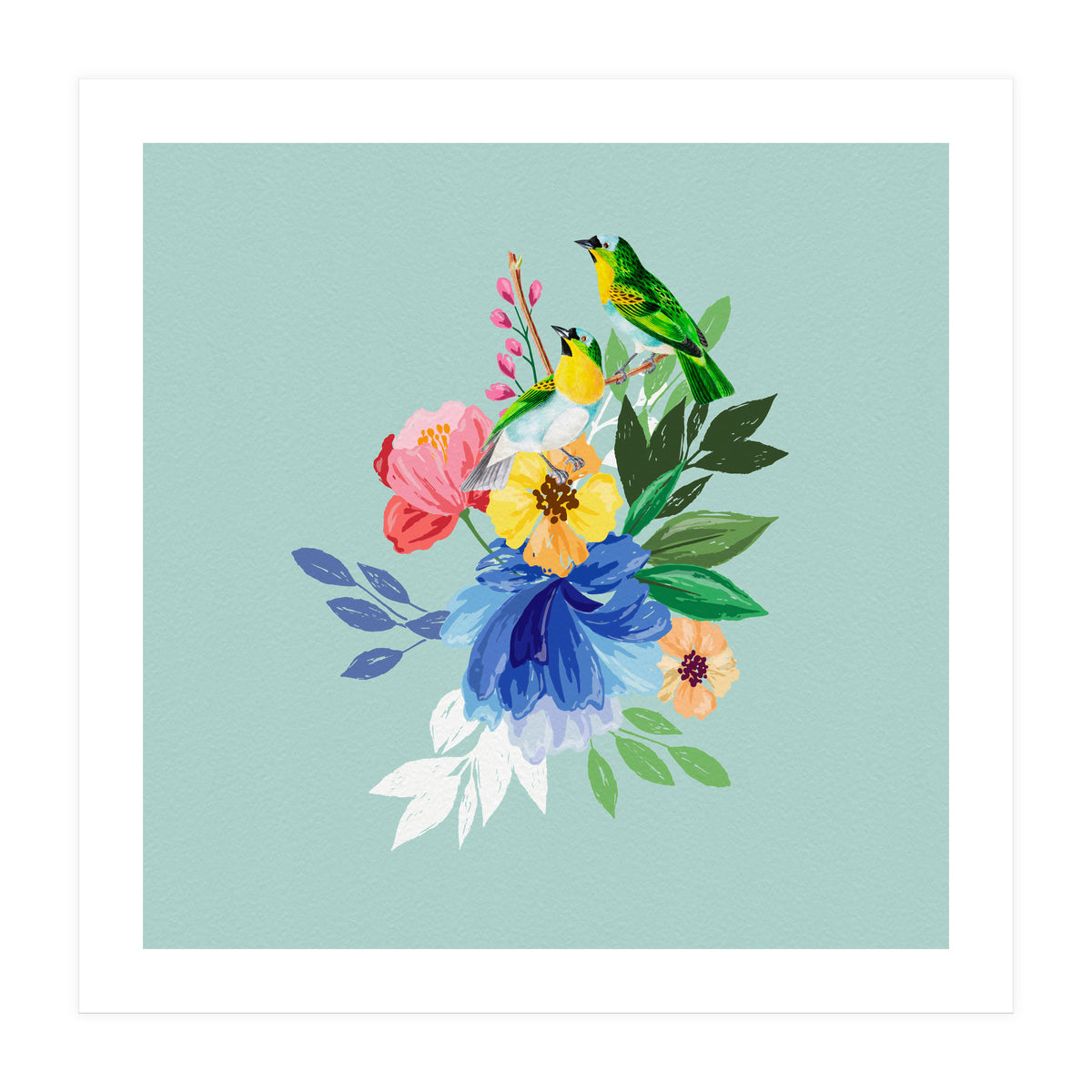 Flowers And Birds (Print Only)