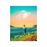 Woman With Birds  (Print Only) thumbnail