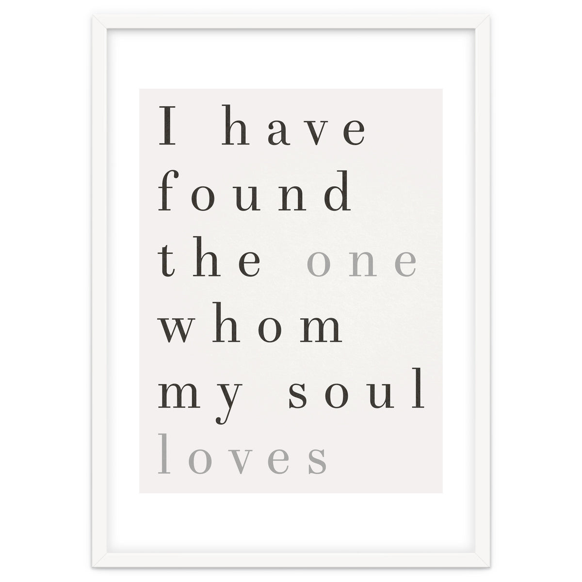 The One My Soul Loves, White