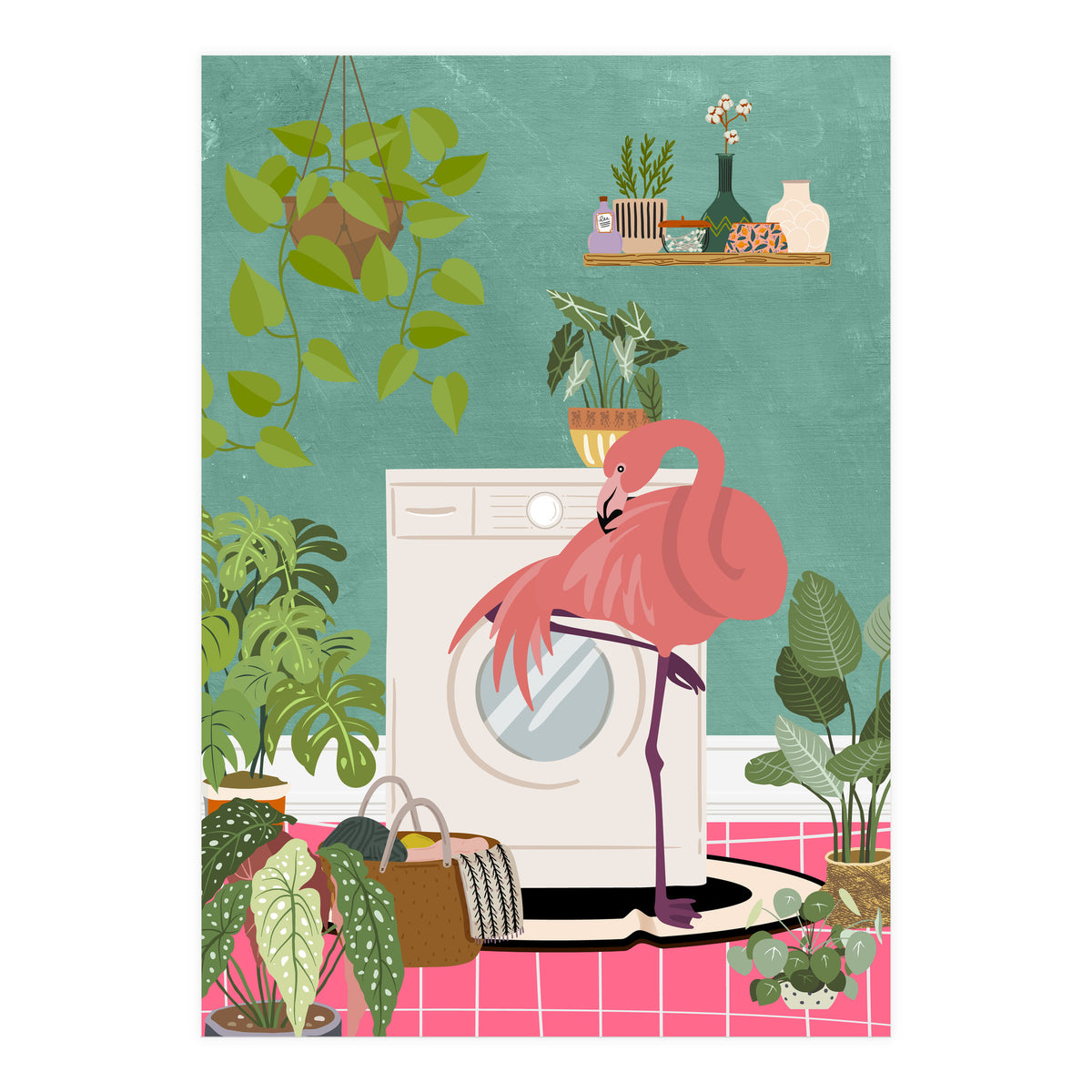 Flamingo in My Laundry Room (Print Only)