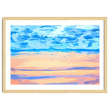 Sunset On The Shore | Beach Pastel Scenic Nature | Sea Ocean Landscape Painting thumbnail