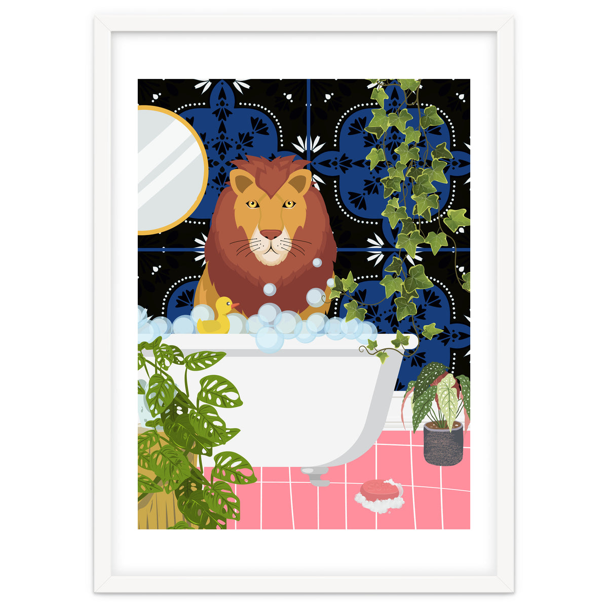 Lion in Moroccan Style Bathroom