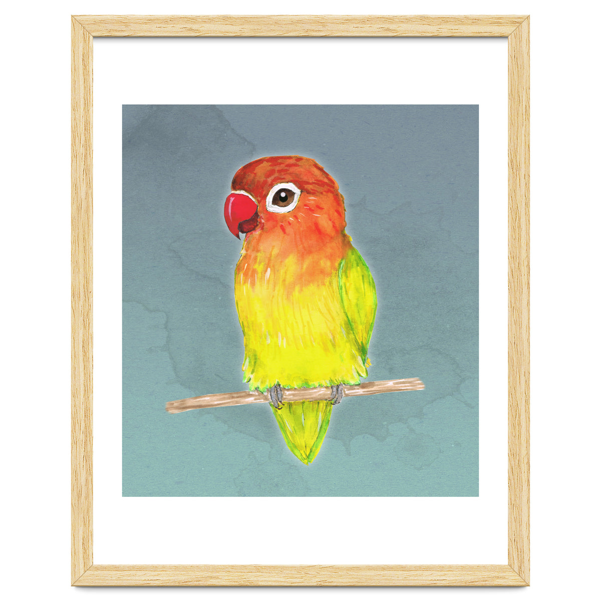 Cute yellow Fischer's lovebird
