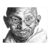 Mahatma Gandhi Scribble Style Portrait (Print Only)