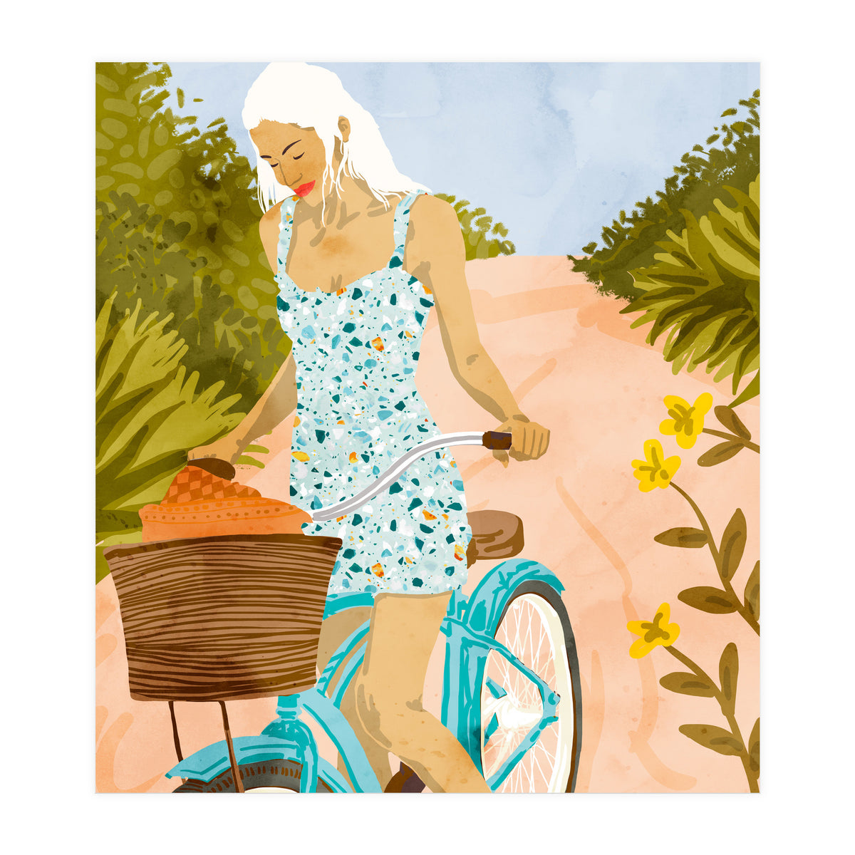 Biking In The Woods (Print Only)