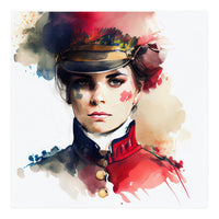 Watercolor Napoleonic Soldier Woman #3 (Print Only)