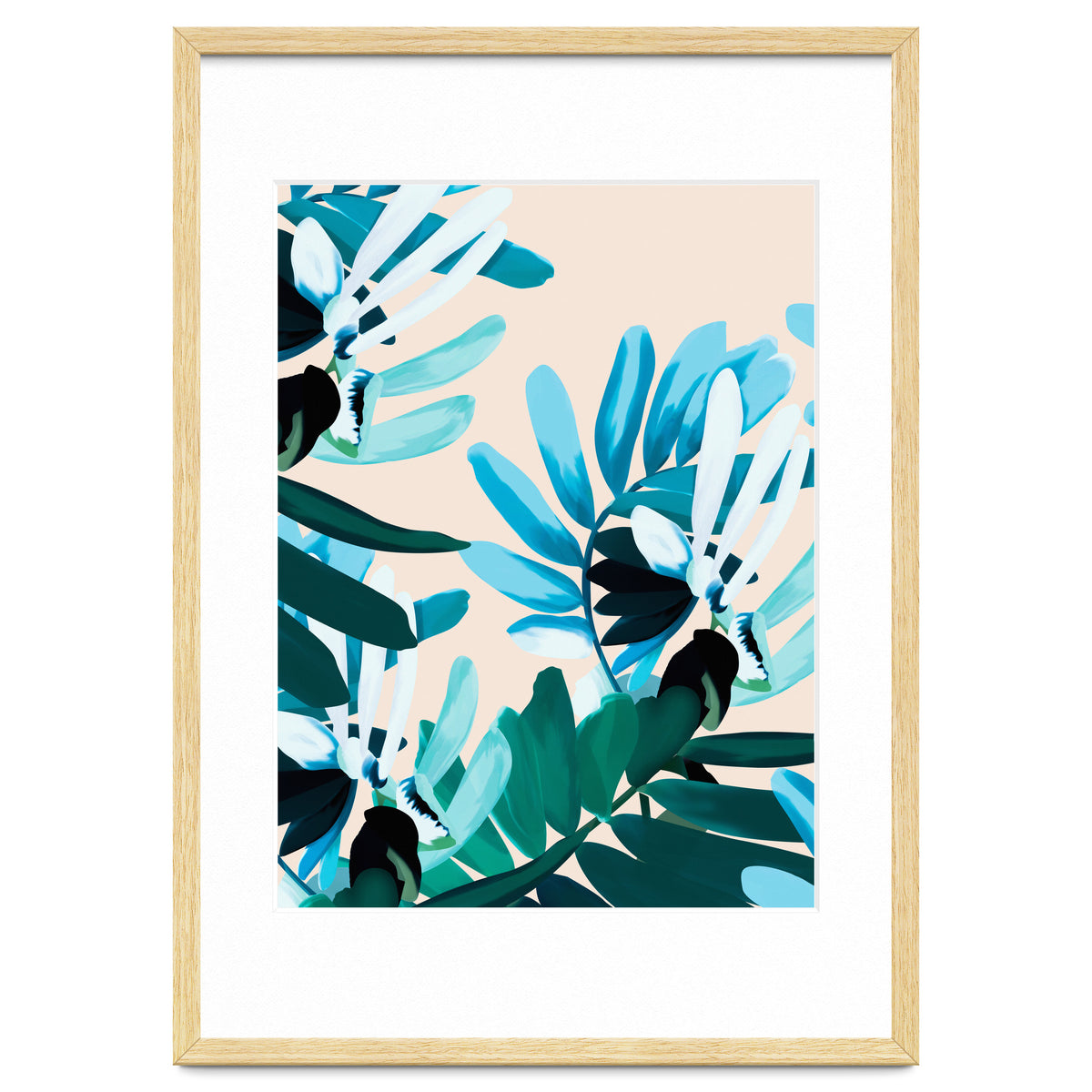 Large bluish botanical leaves