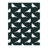 White Bird Pattern On Black (Print Only) thumbnail