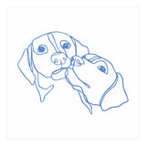 One Line Art Dogs Couple  (Print Only) thumbnail