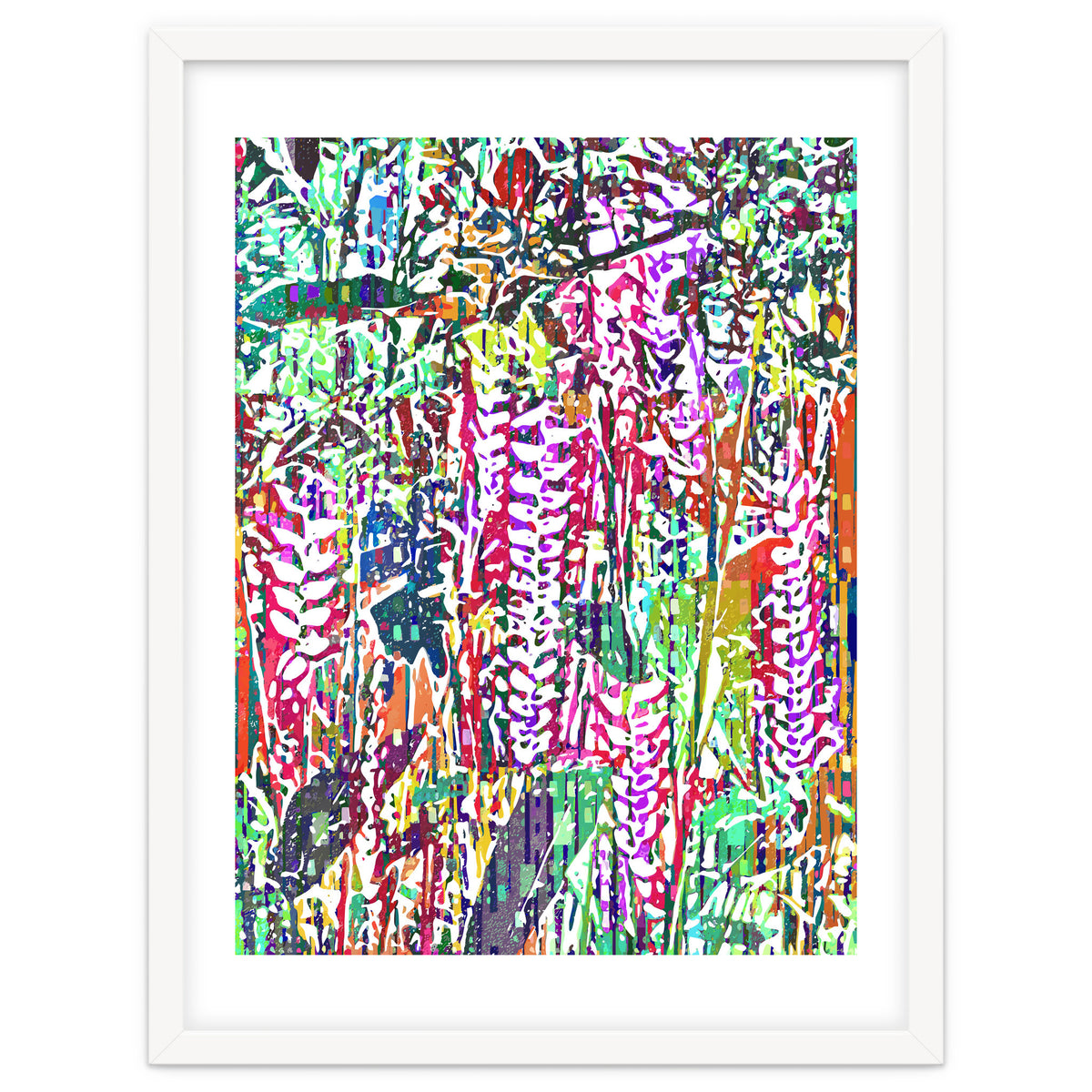 Jungle Mysteries, Colorful Bohemian Rustic Forest, Eclectic Nature Botanical Heliconia Tropical