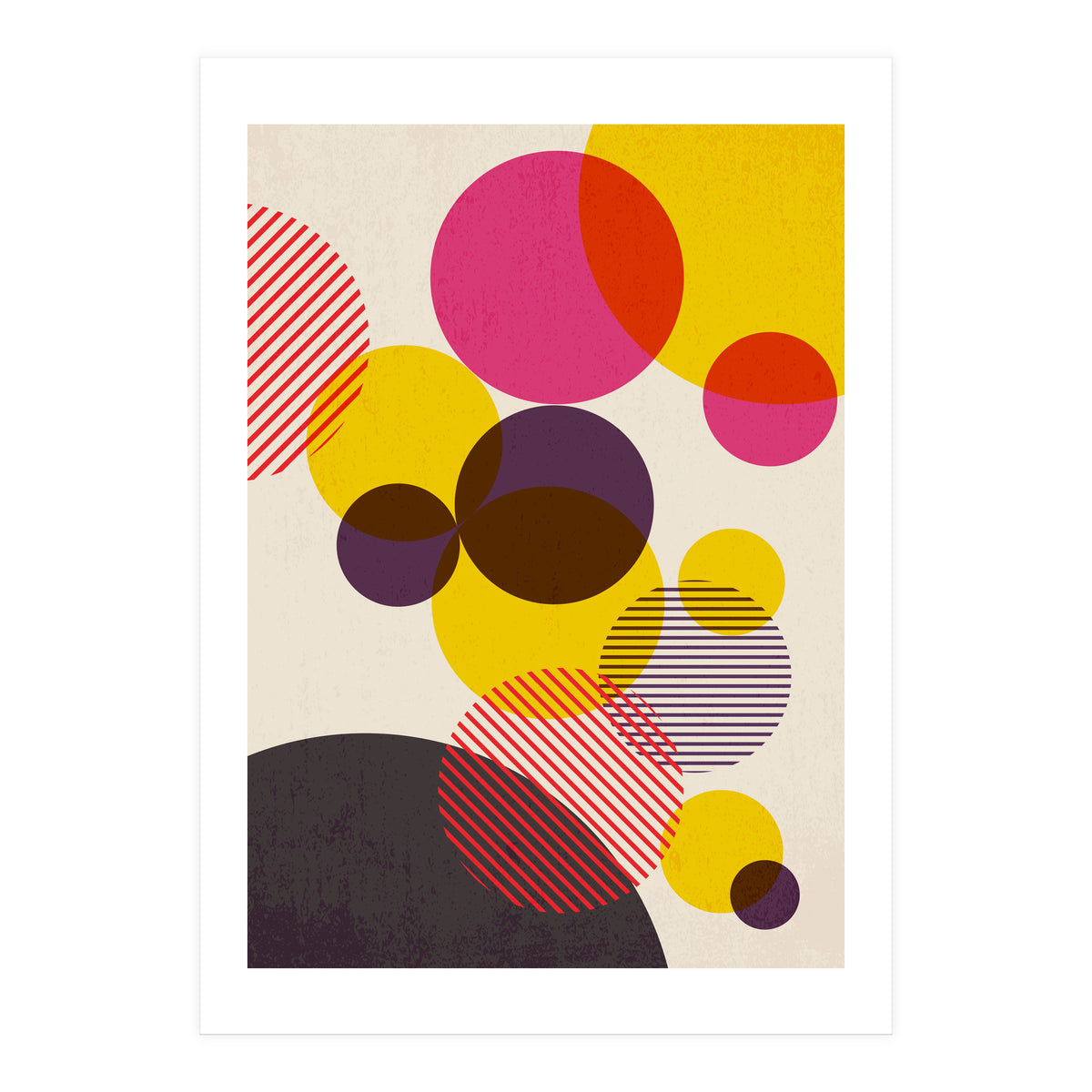 Dots in Yellow, Raspberry and Dark Purple (Print Only)