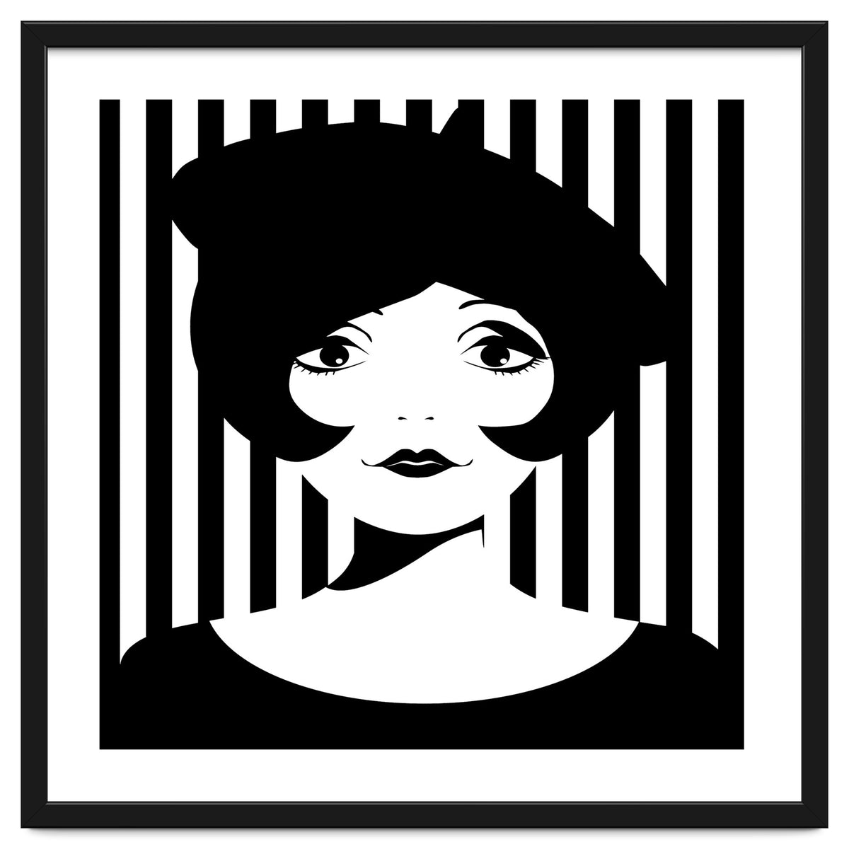 Retro 1960s Young Woman black and white