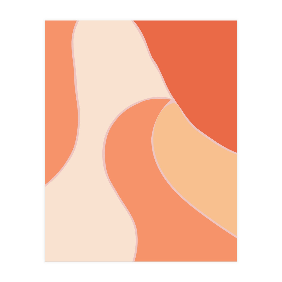 Colorful Orange Tones  Retro Waves (Print Only)