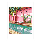 Vacay Villa | Blush Pink Summer Architecture | Tropical Travel Building | Palm Bohemian Resort (Print Only) thumbnail