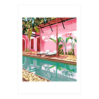 Vacay Villa | Blush Pink Summer Architecture | Tropical Travel Building | Palm Bohemian Resort (Print Only)