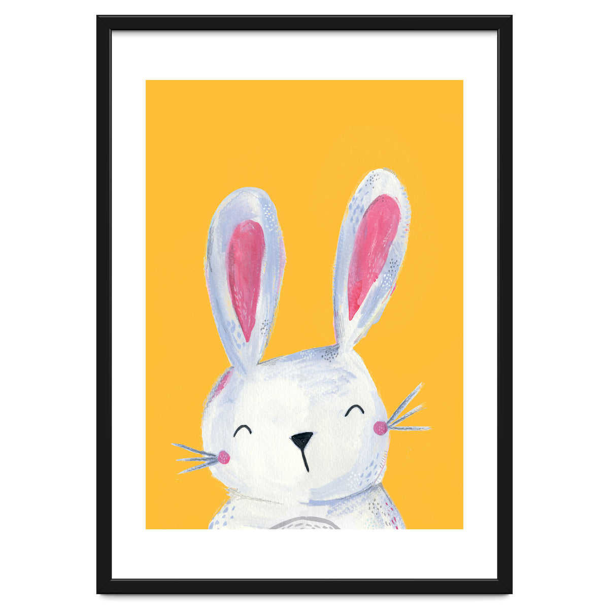 Woodland Bunny On Mustard