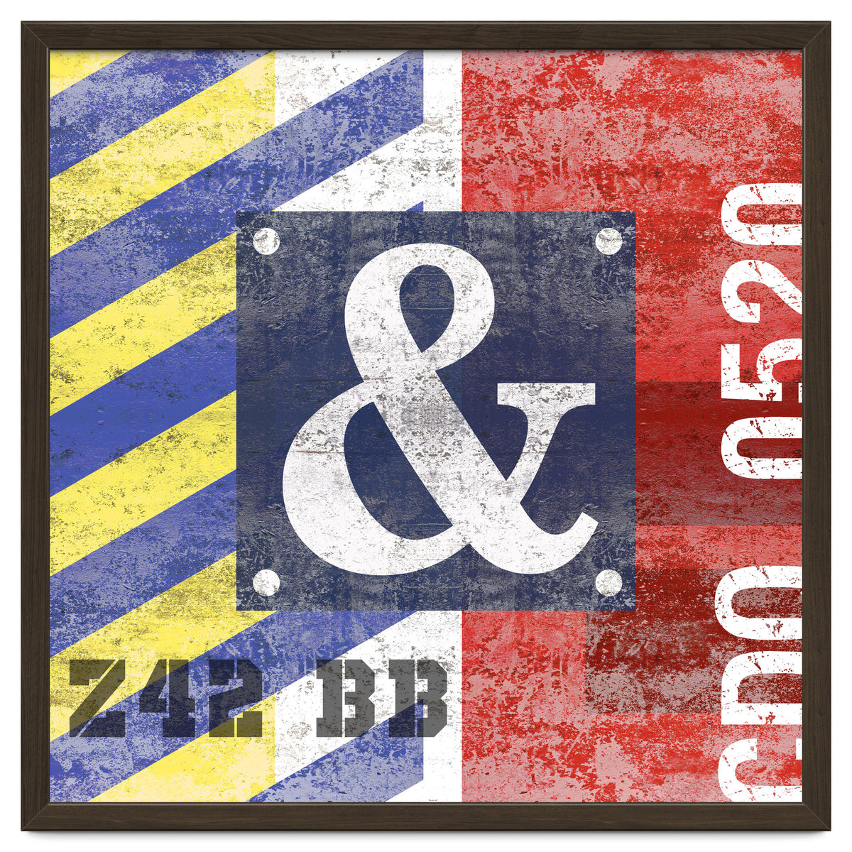 Blue Ampersand Industrial Abstract