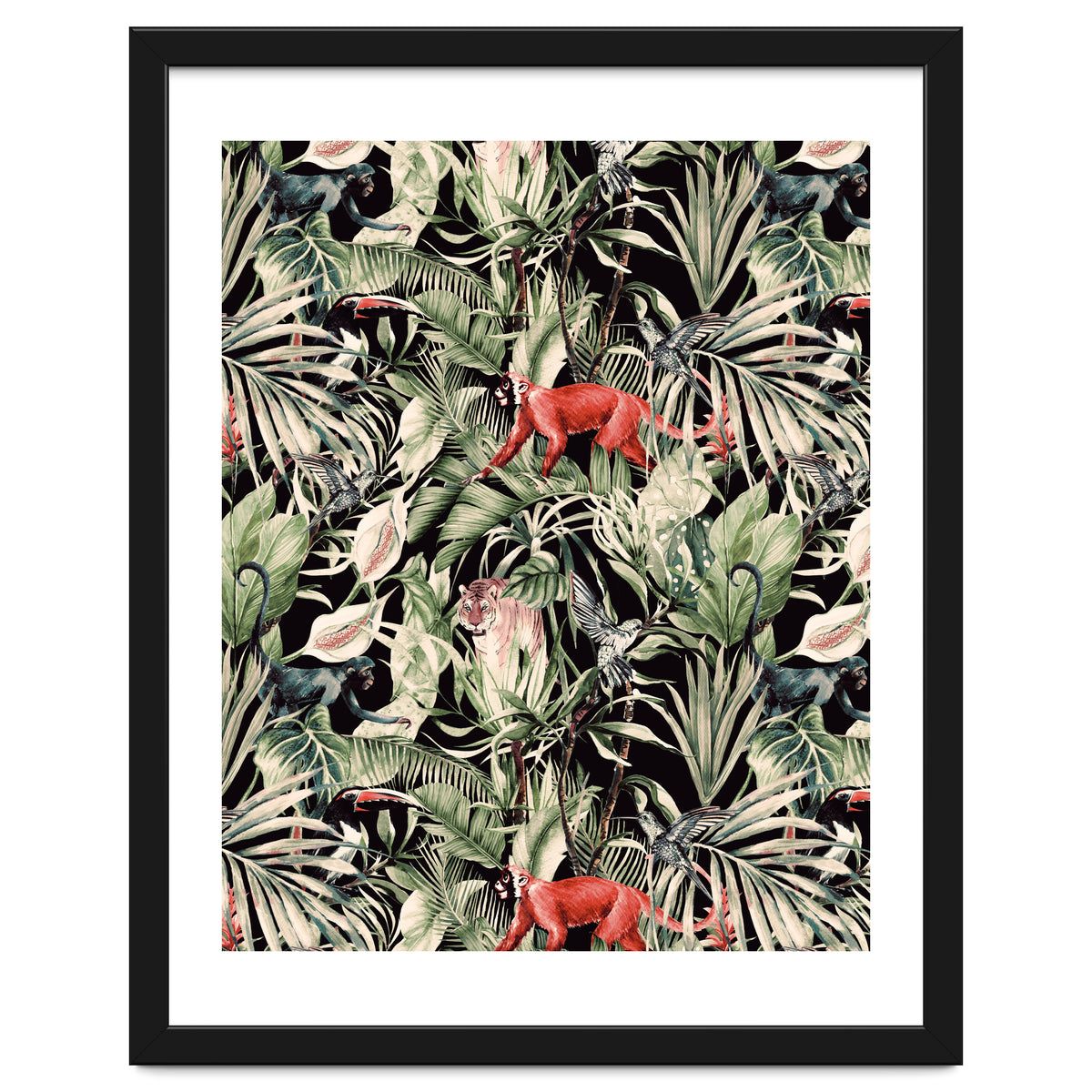 Animals In The Dark Of The Jungle