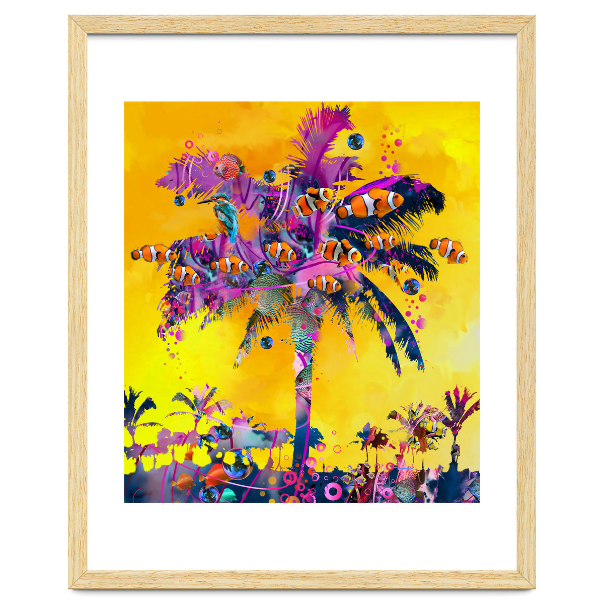 Purple Palm with Fish