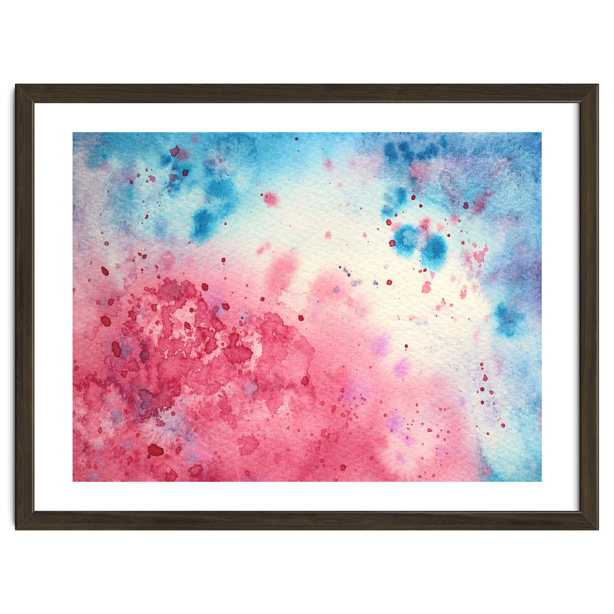 When pink meets blue || abstract watercolor