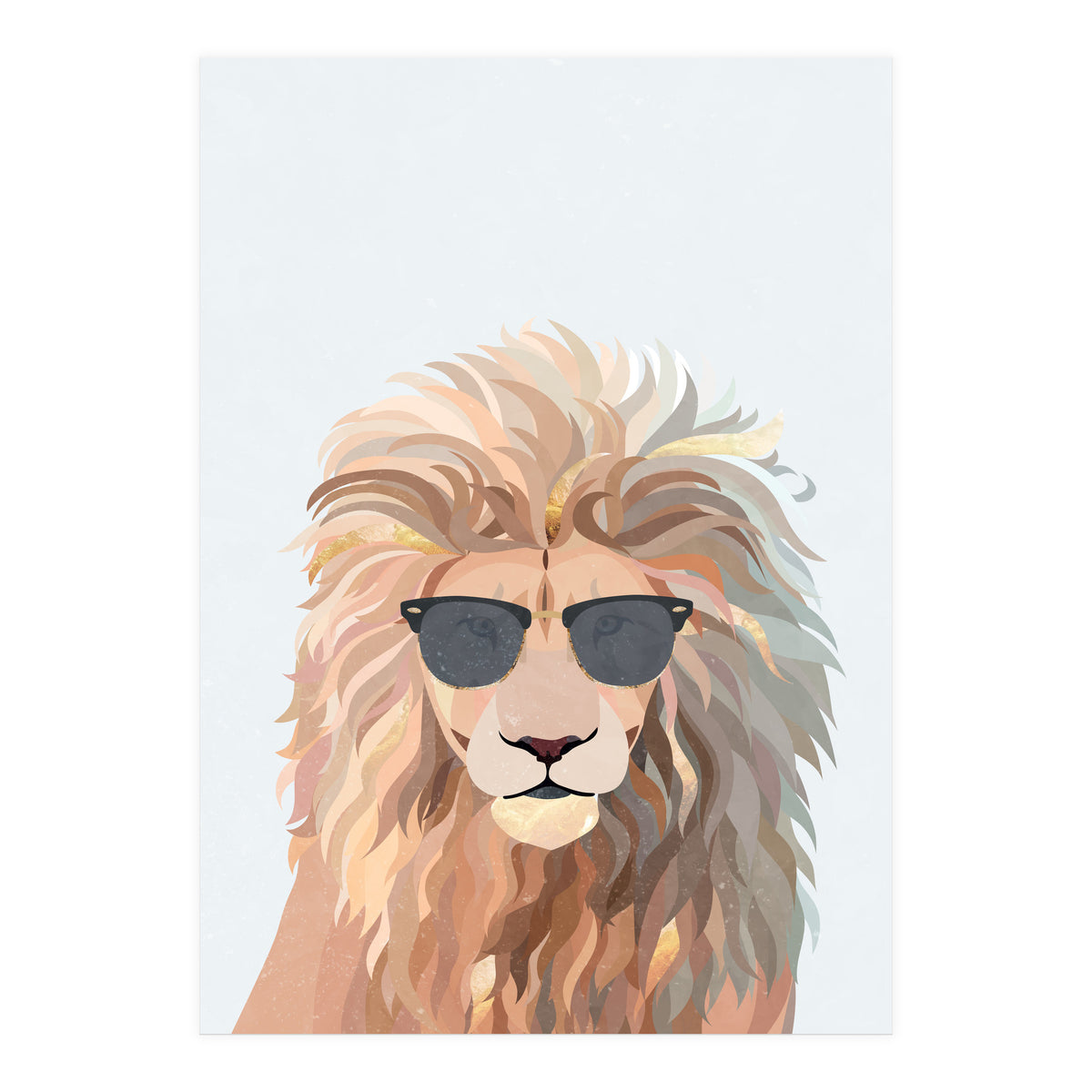 Lion Portrait earing sunglasses (Print Only)