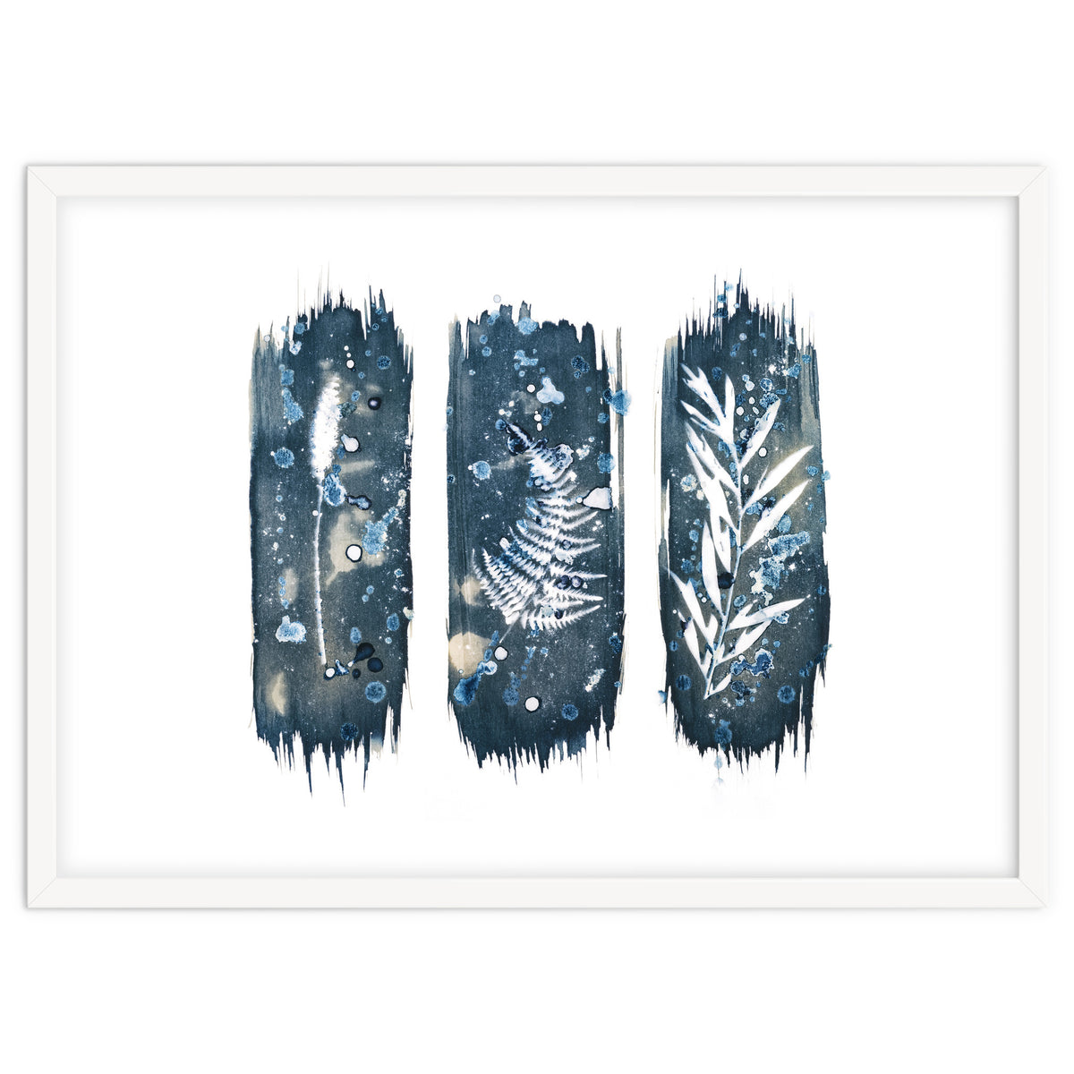 Indigo Blue Botanical Leaves No. 7