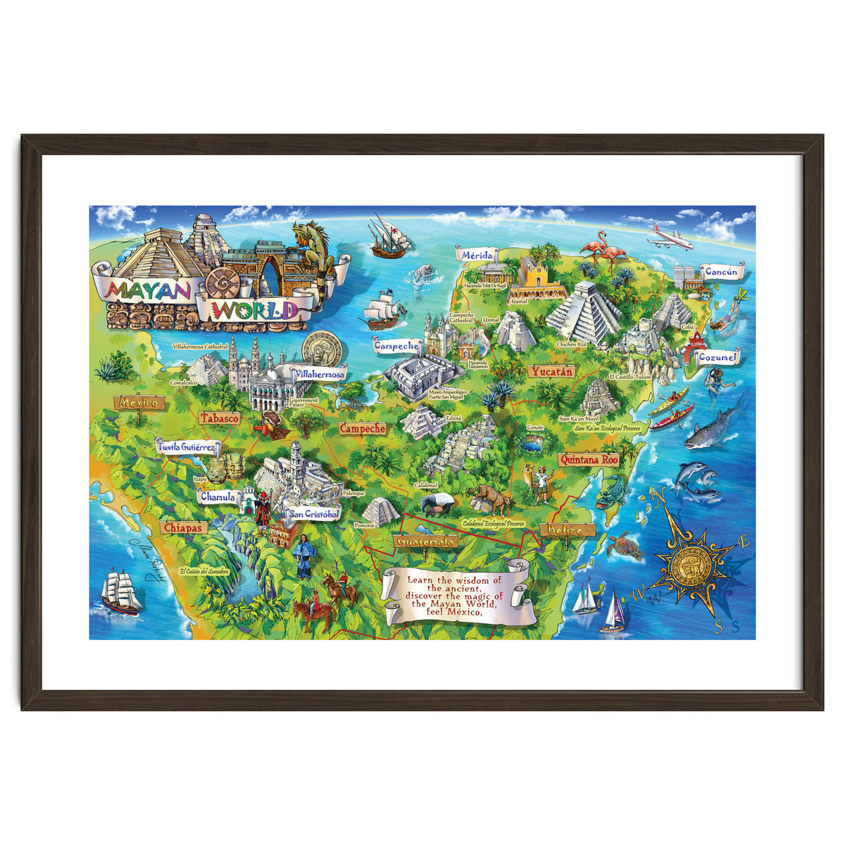 Yucatan Map Illustration