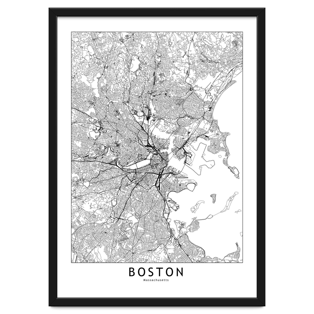 Boston White Map
