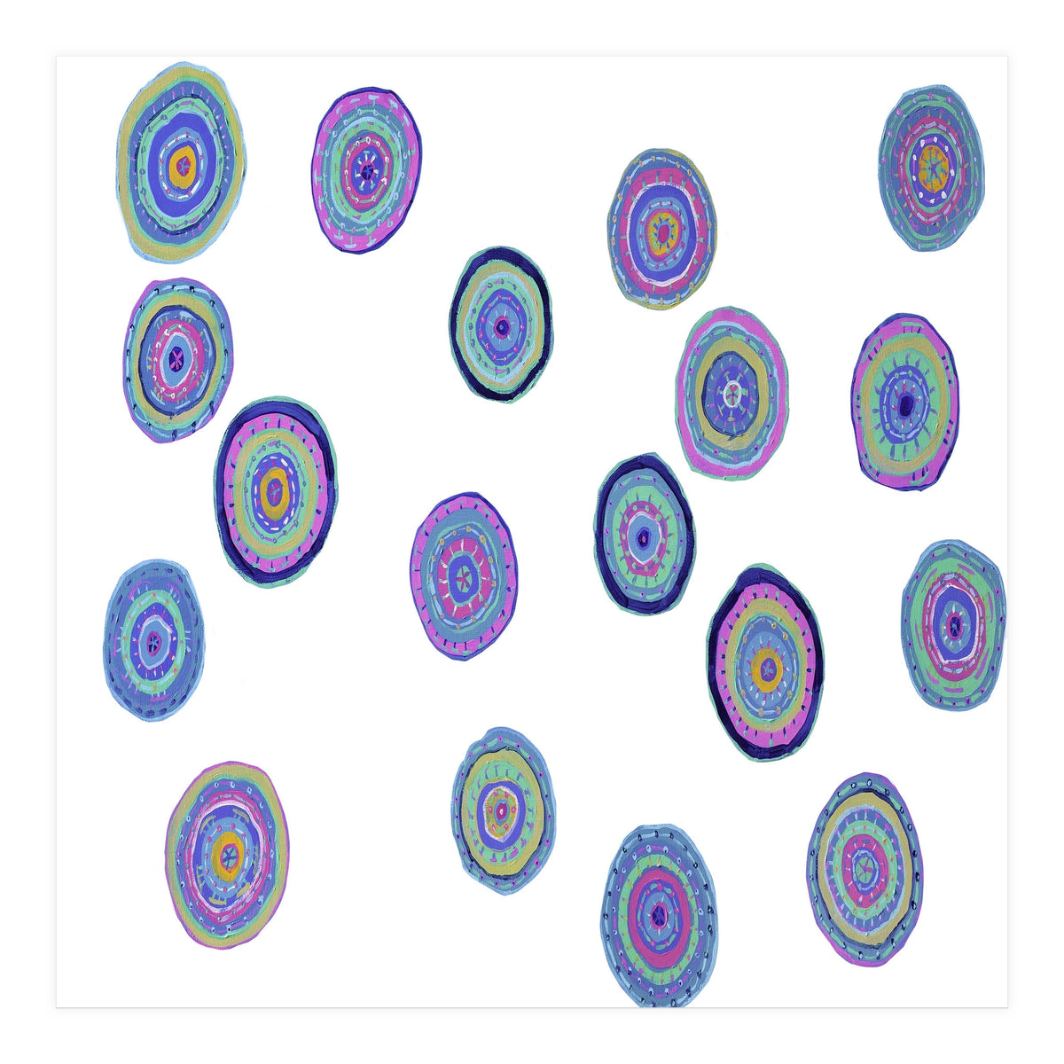 Orbs Dance (white) (Print Only)