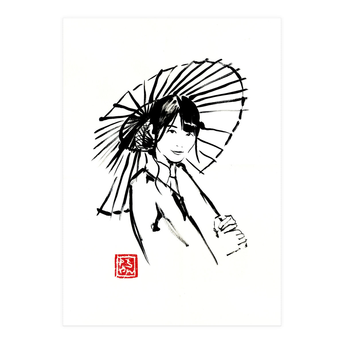 Geisha Umbrella  (Print Only)