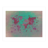 World Map text green (Print Only) thumbnail