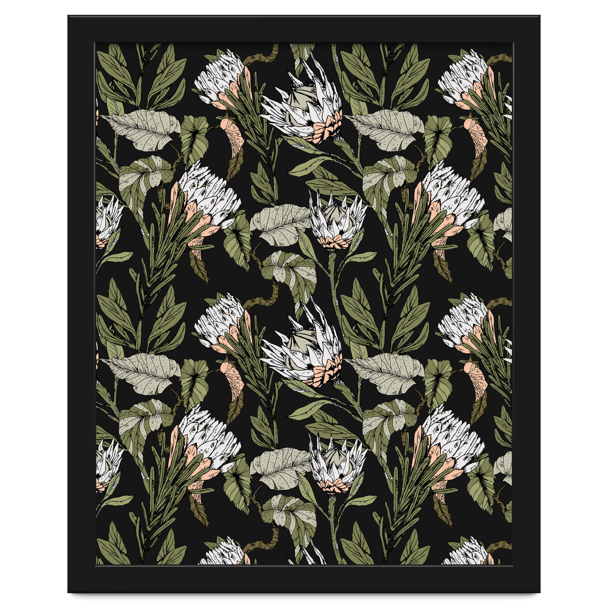 Dark pattern botanical boho