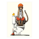 Leopard on the Toilet, Funny Bathroom Humour (Print Only) thumbnail