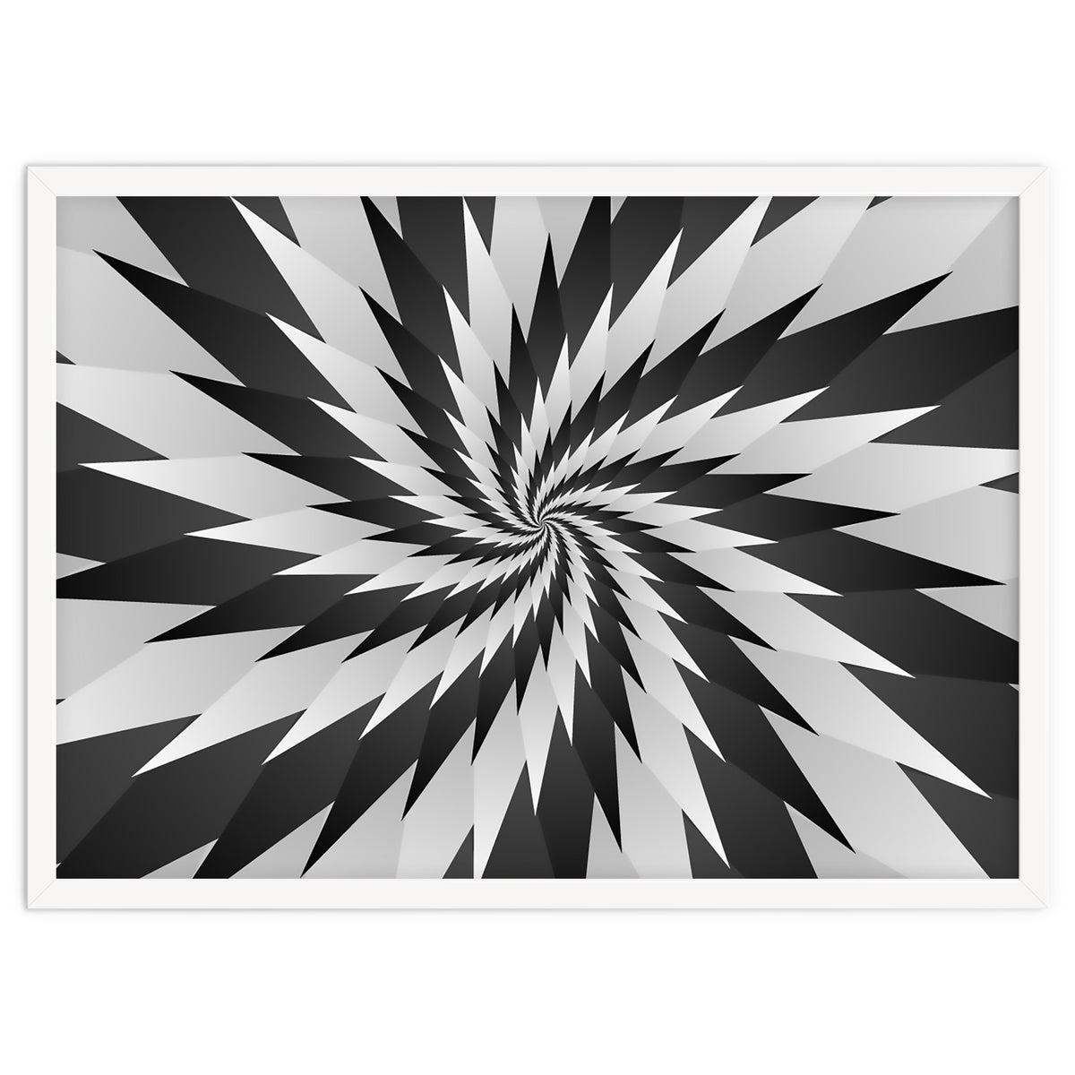 3D Abstract Swirl Monochrome Art