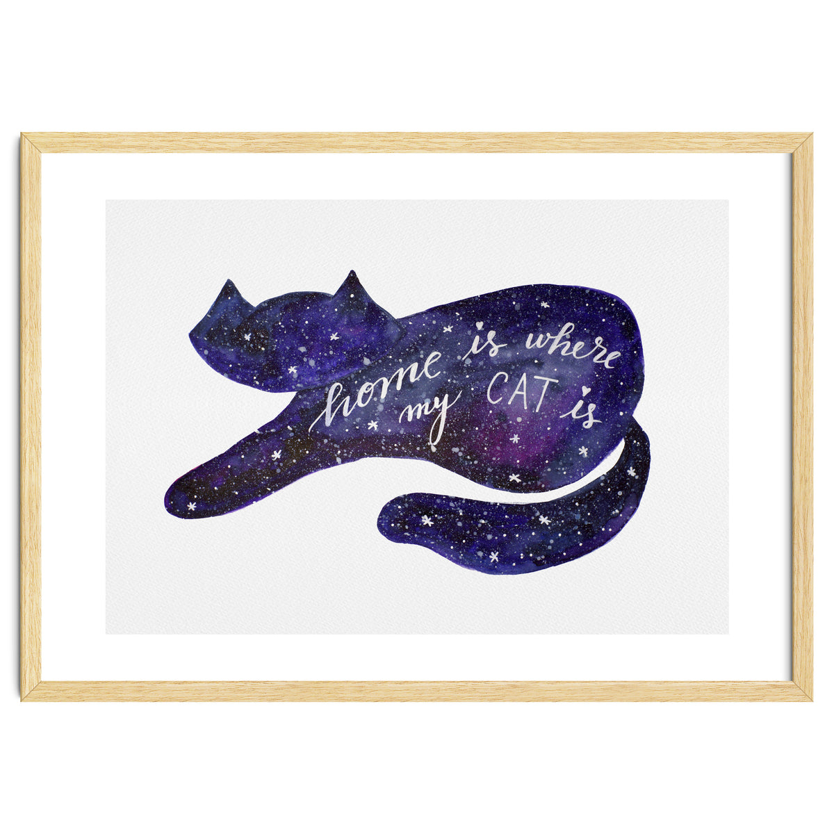 Watercolor galaxy cat