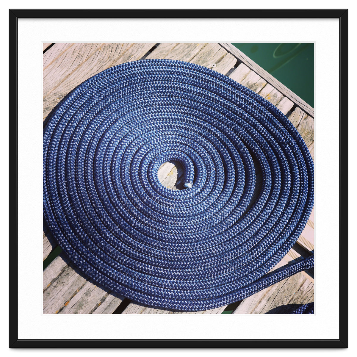 Blue rope coil