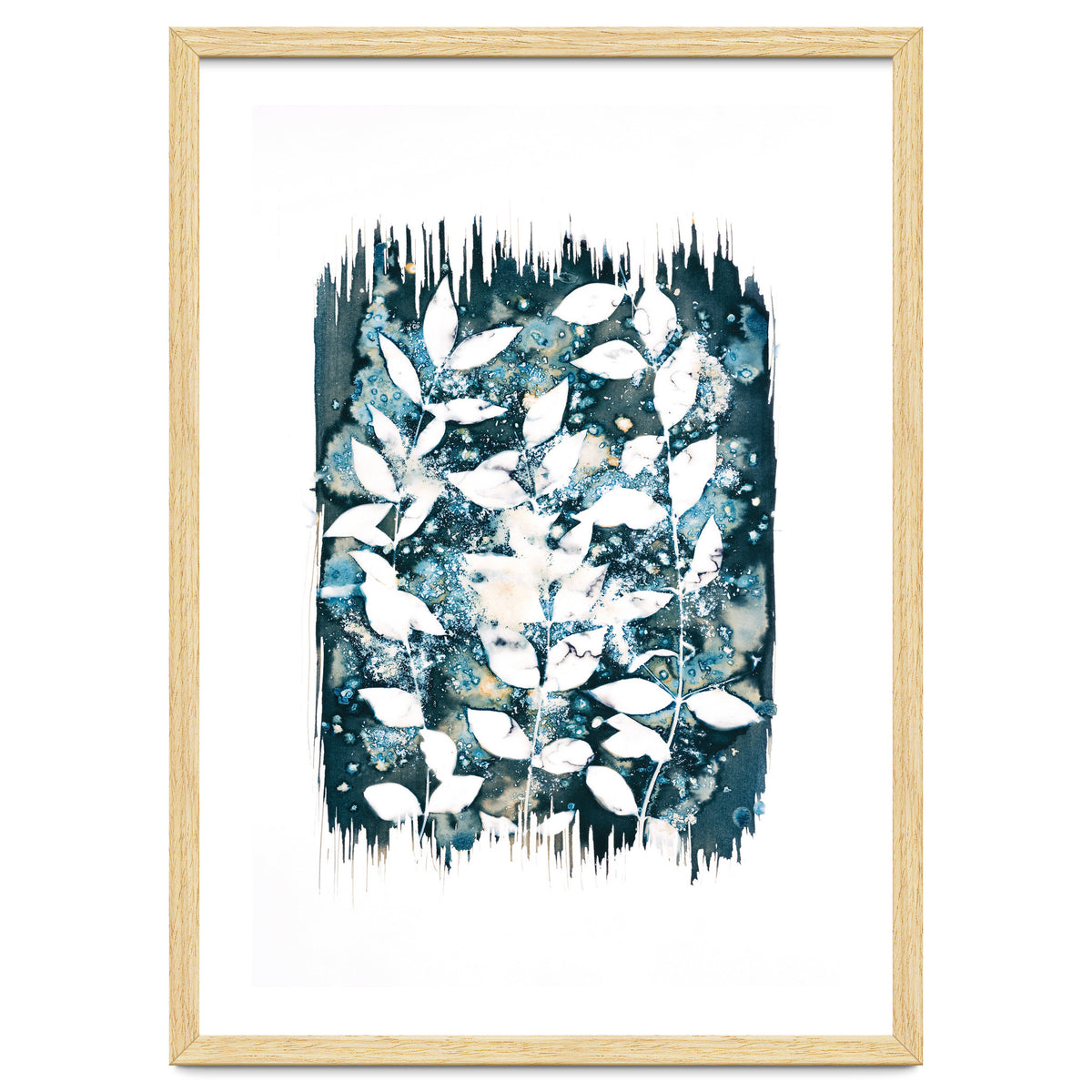 Indigo Blue Botanical Leaves No. 5