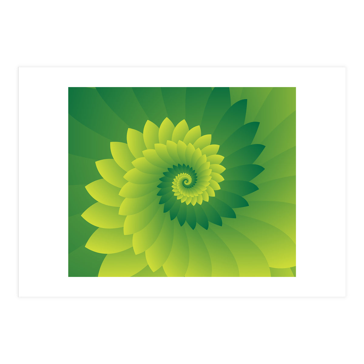 Abstract Digital GREEN FLORA 3D ART (Print Only)